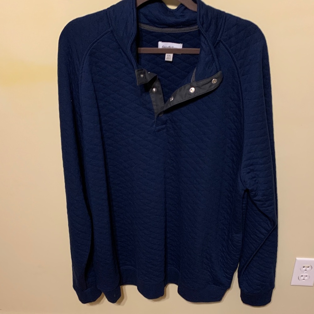 Goodfellow & Co Deep Blue Pullover Quilted Cozy shirt